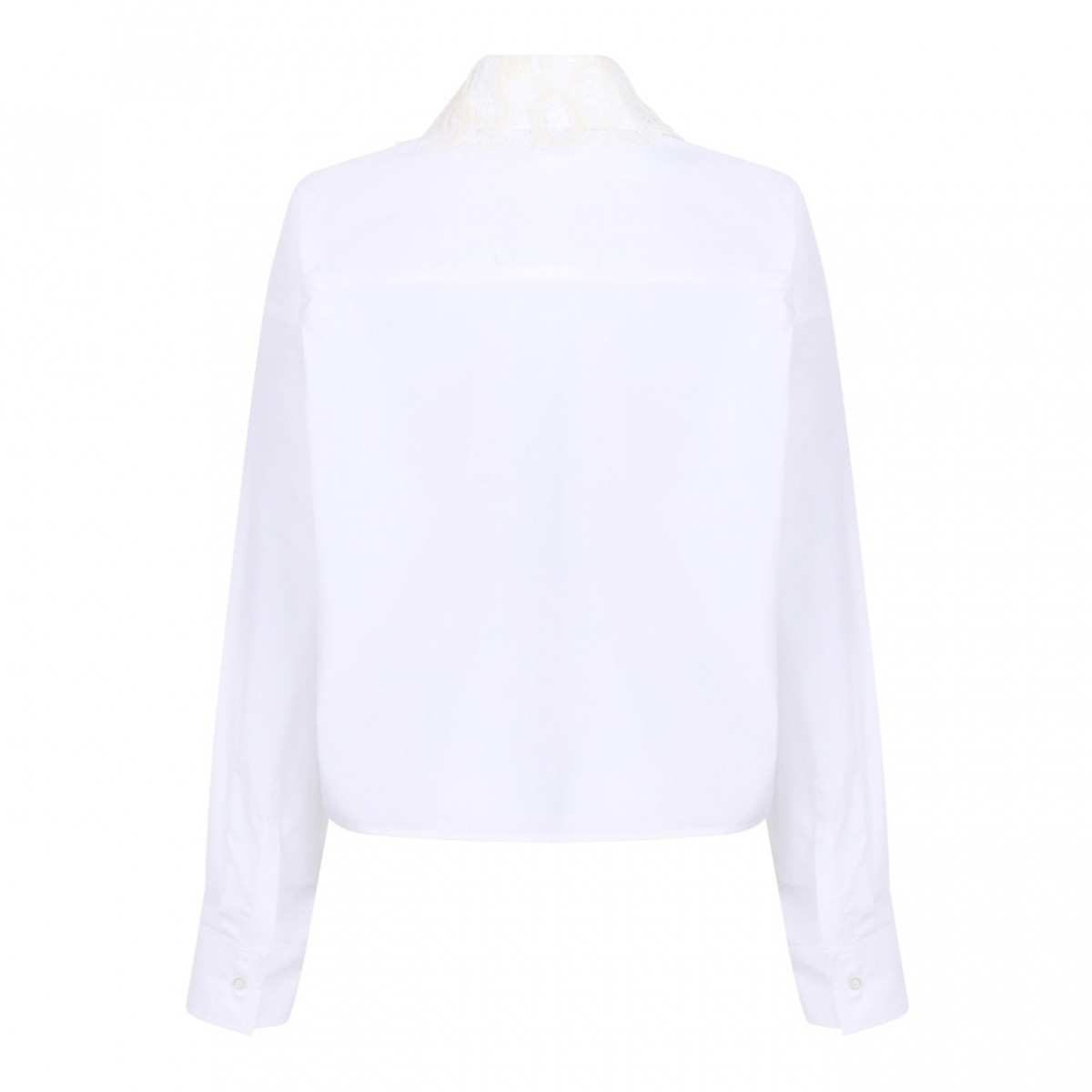 Beige Popeline Cropped Shirt