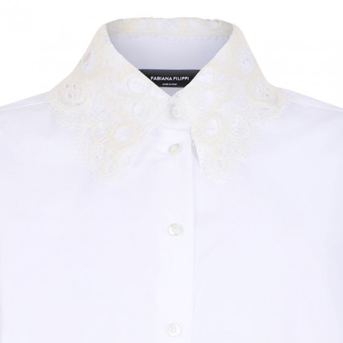 Beige Popeline Cropped Shirt