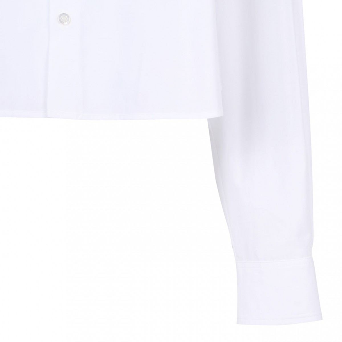 Beige Popeline Cropped Shirt