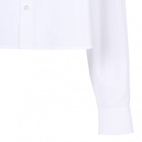 Beige Popeline Cropped Shirt