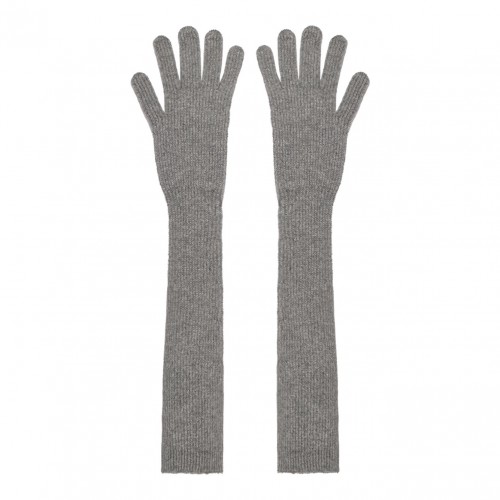 Grey Long Knitted Gloves