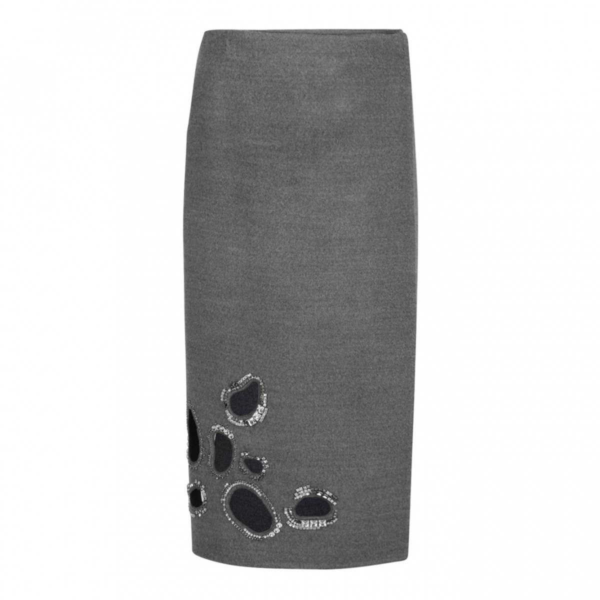 Grey Double Wool Skirt