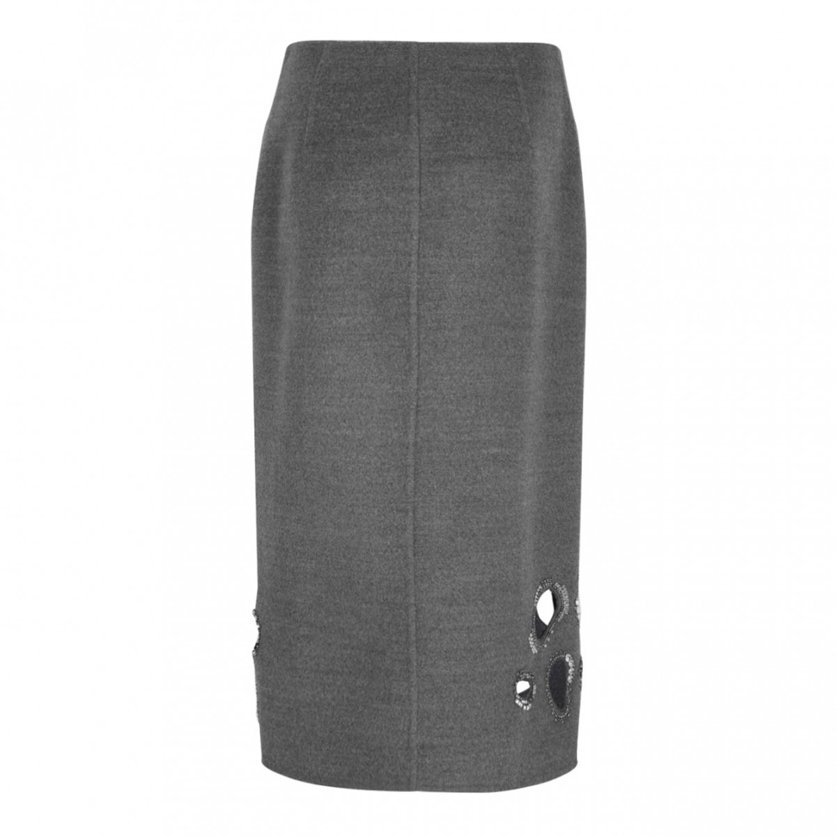 Grey Double Wool Skirt