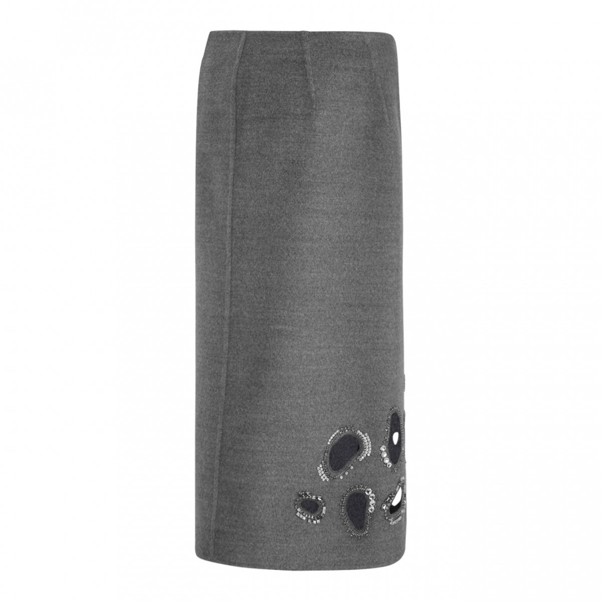 Grey Double Wool Skirt