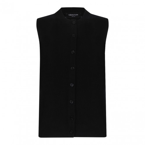 Black Sleeveless Knit Vest