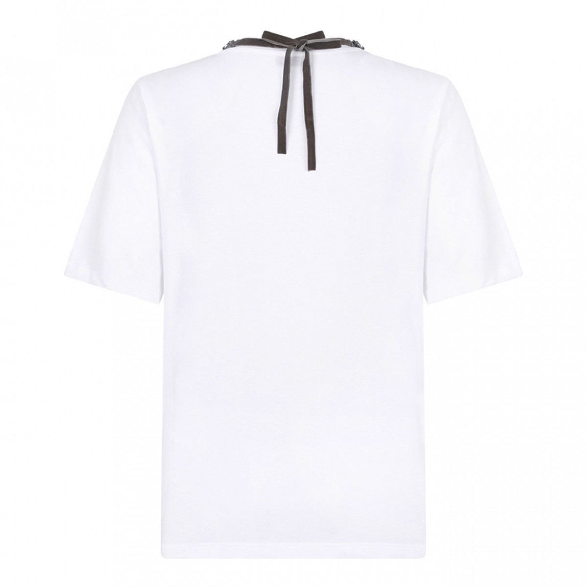 White Crystal Embellished T-Shirt