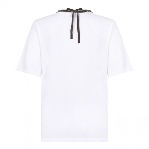 White Crystal Embellished T-Shirt