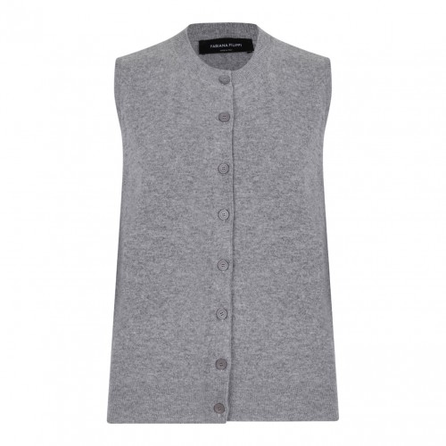 Grey Sleeveless Knit Vest