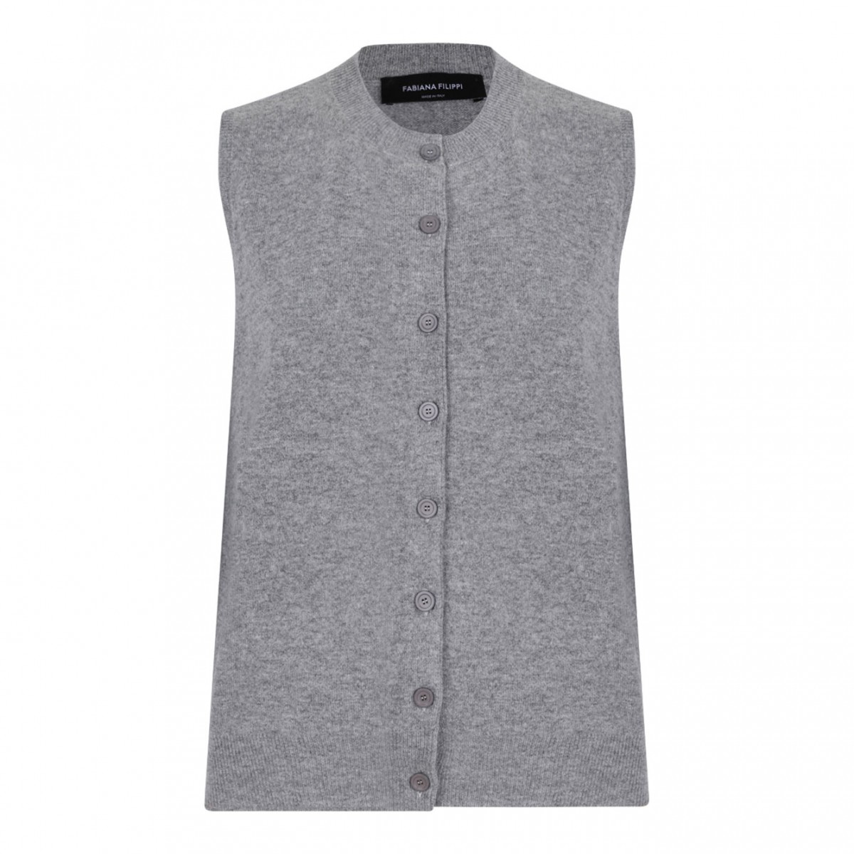 Grey Sleeveless Knit Vest