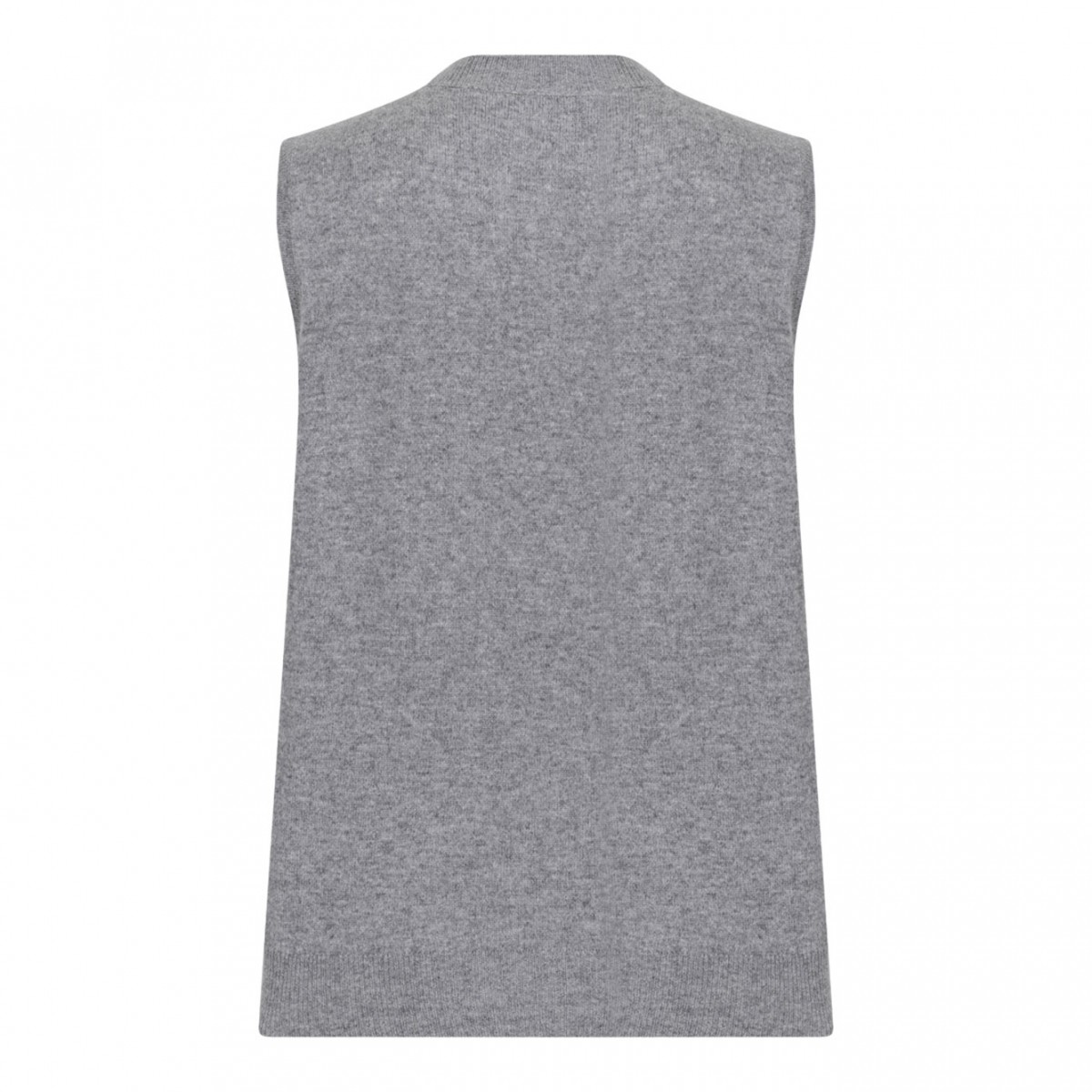 Grey Sleeveless Knit Vest