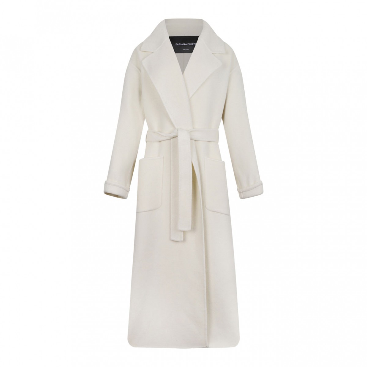 White Double Wool And Soft Cashmere Coat