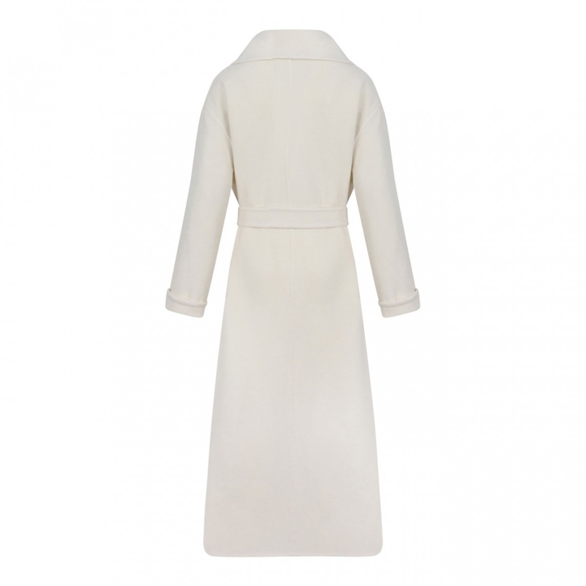 White Double Wool And Soft Cashmere Coat