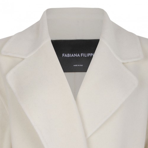 White Double Wool And Soft Cashmere Coat