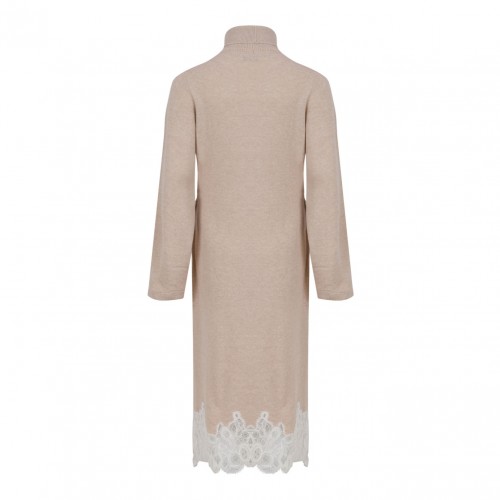 Beige Platinum Dress With Macrame Lace 2