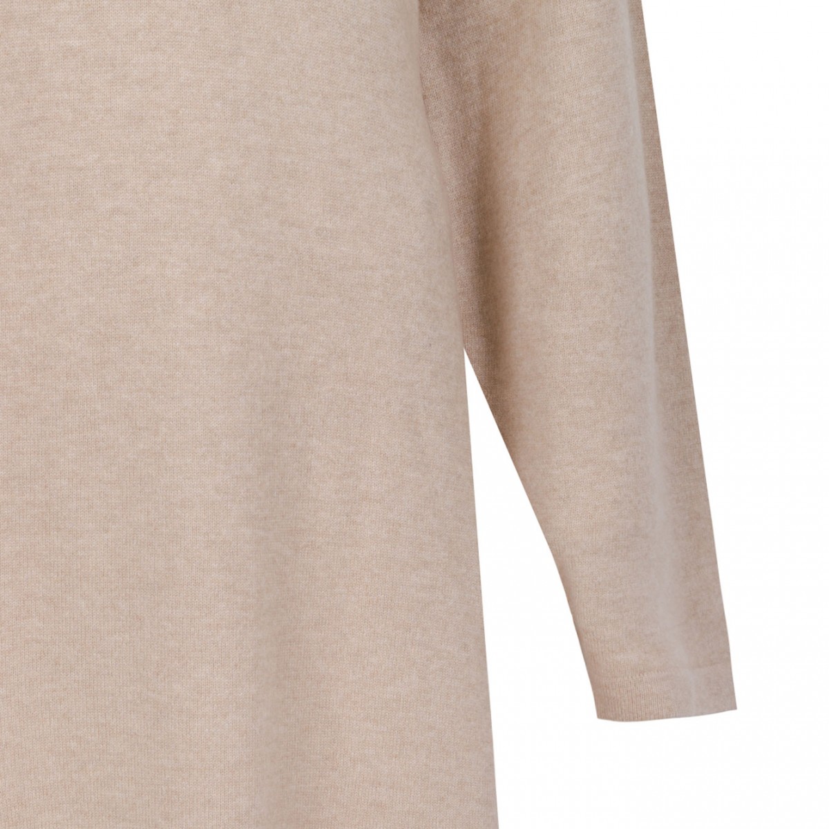 Beige Platinum Dress With Macrame Lace