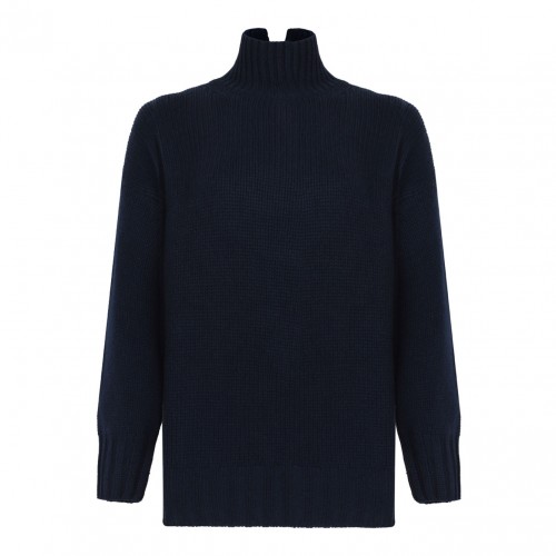 Navy Blue High Neck Sweater