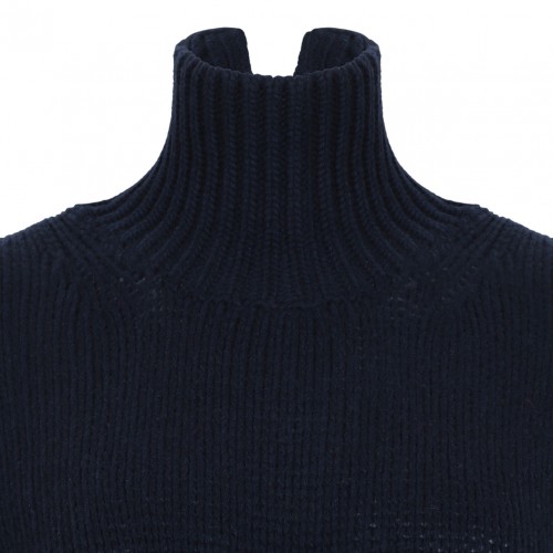 Navy Blue High Neck Sweater