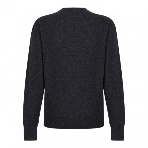 Charcoal Grey Heather Cashmere Pullover 2