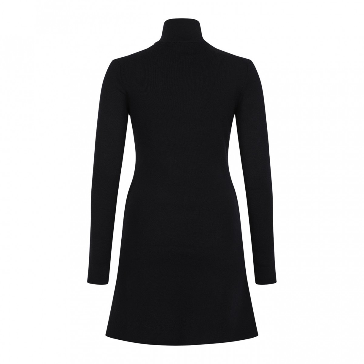 Black Zip-Closure Jersey Dress