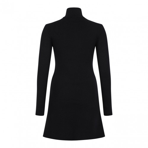 Black Zip-Closure Jersey Dress