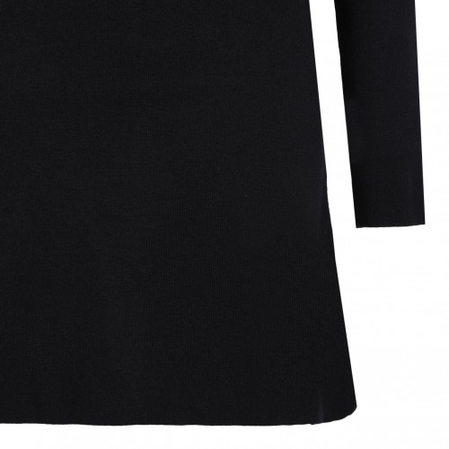 Black Zip-Closure Jersey Dress