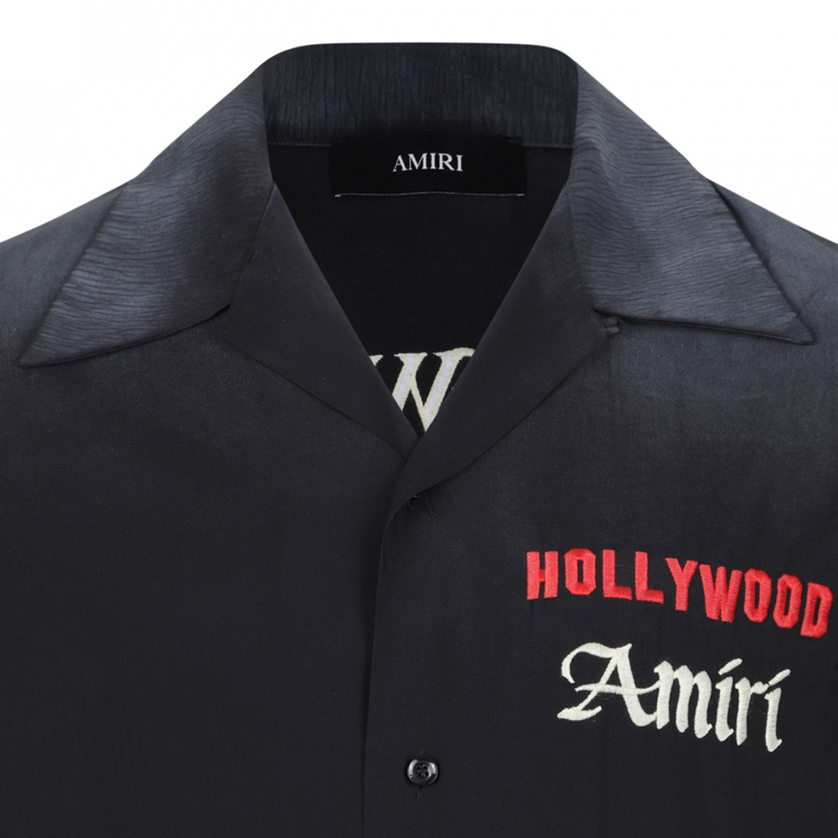 Black Embroidered Details Short Sleeves Shirt