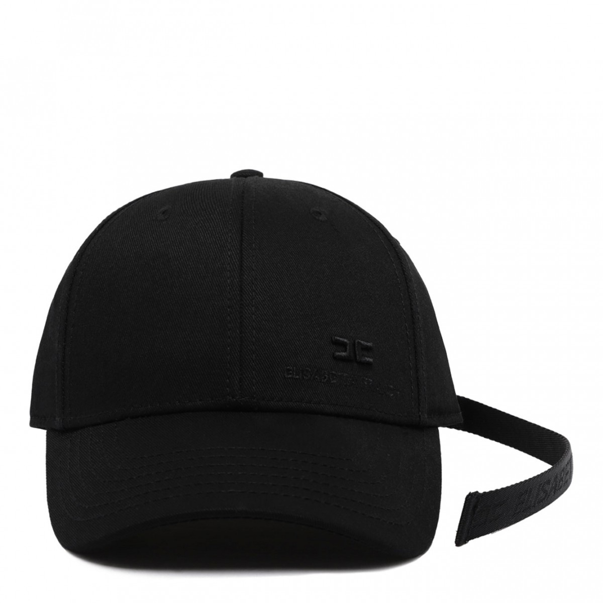 Black Garbadine Baseball Cap With Ribbon