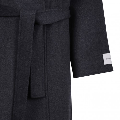 Brown Belted Wool Trench Coat