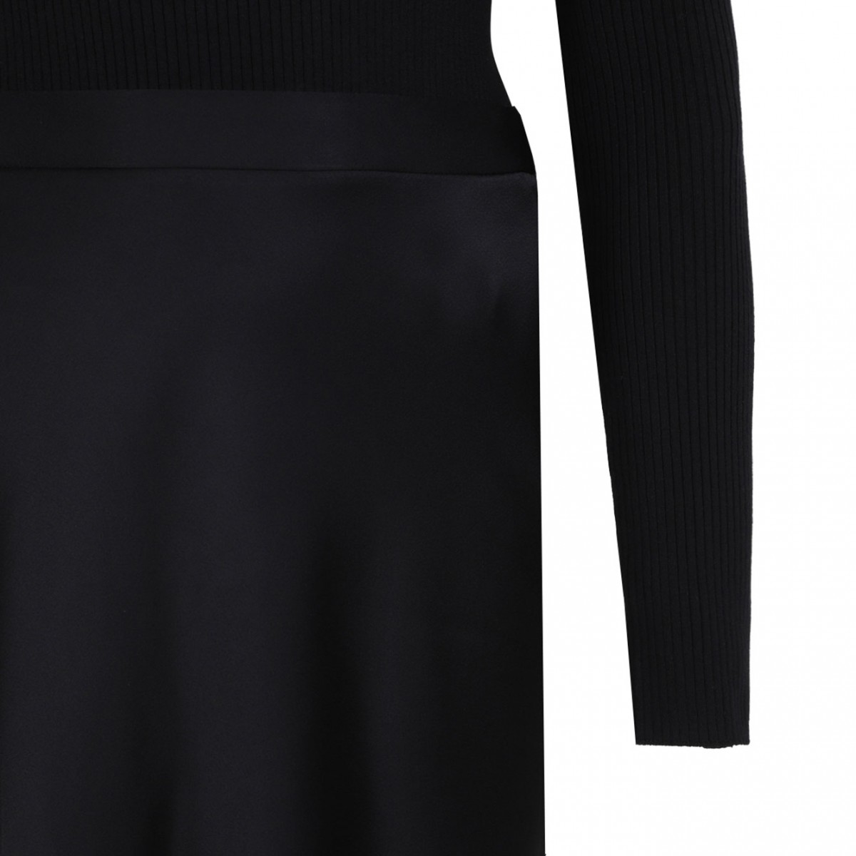 Black Logo Plaque Midi Dress