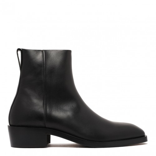 Black Leather Ankle Boots