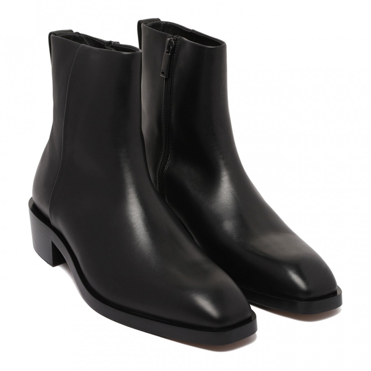 Black Leather Ankle Boots
