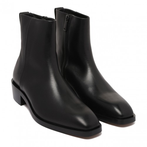 Black Leather Ankle Boots
