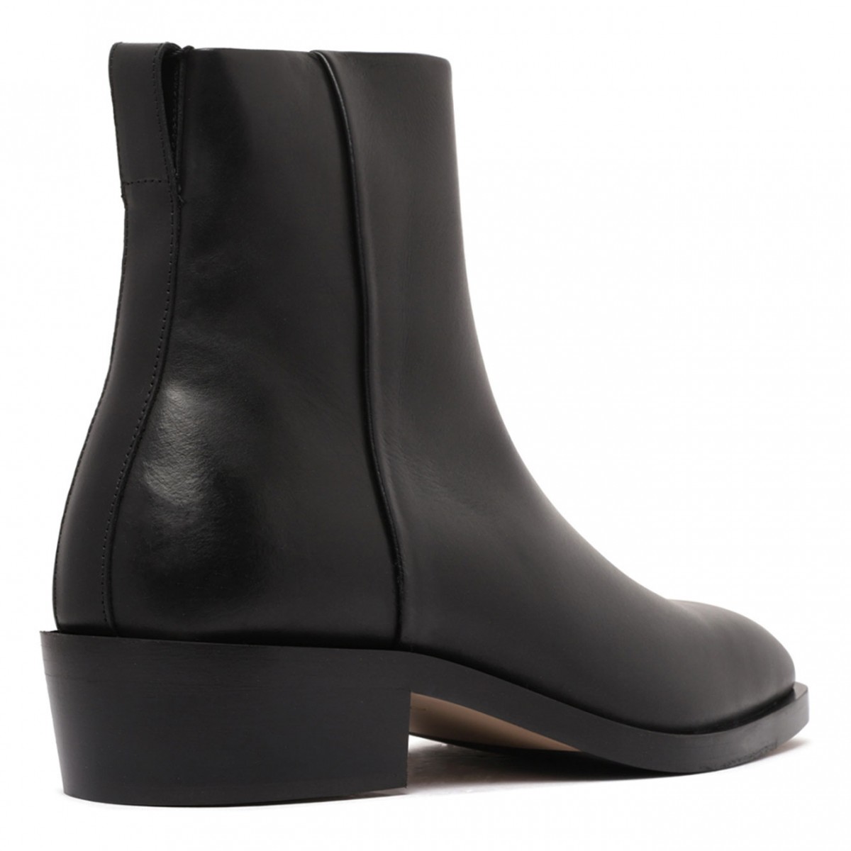 Black Leather Ankle Boots