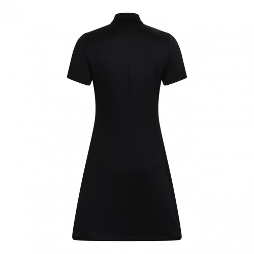 Black Zip Front Short Sleeve Dress 2