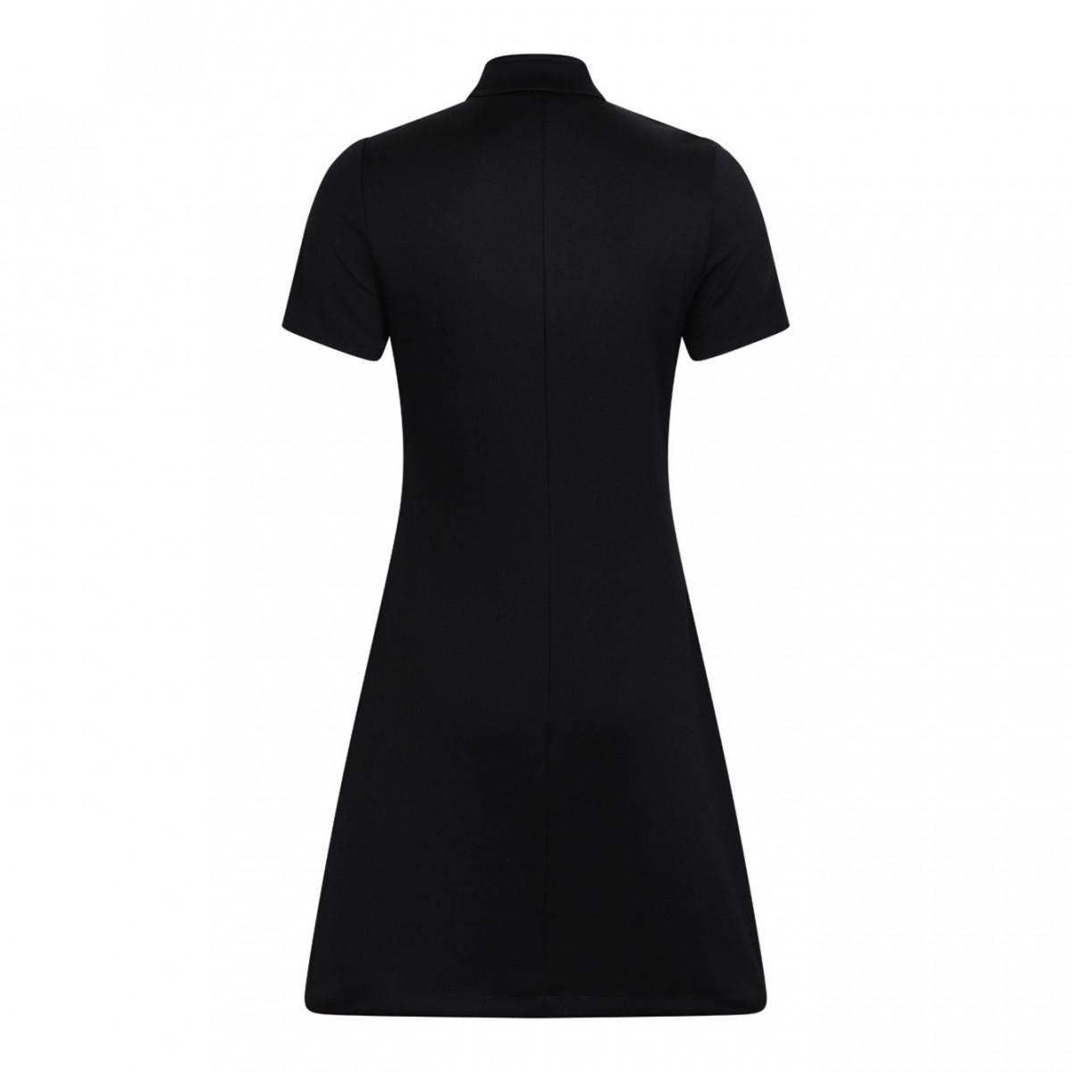 Black Zip Front Short Sleeve Dress
