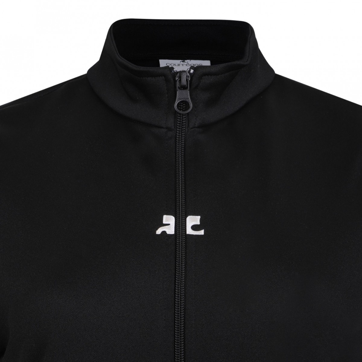 Black Zip Front Short Sleeve Dress