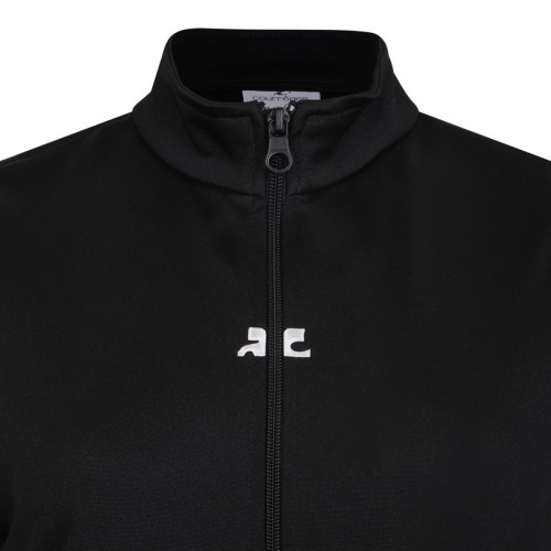 Black Zip Front Short Sleeve Dress