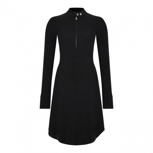 Black Zip Fastening Mini Dress