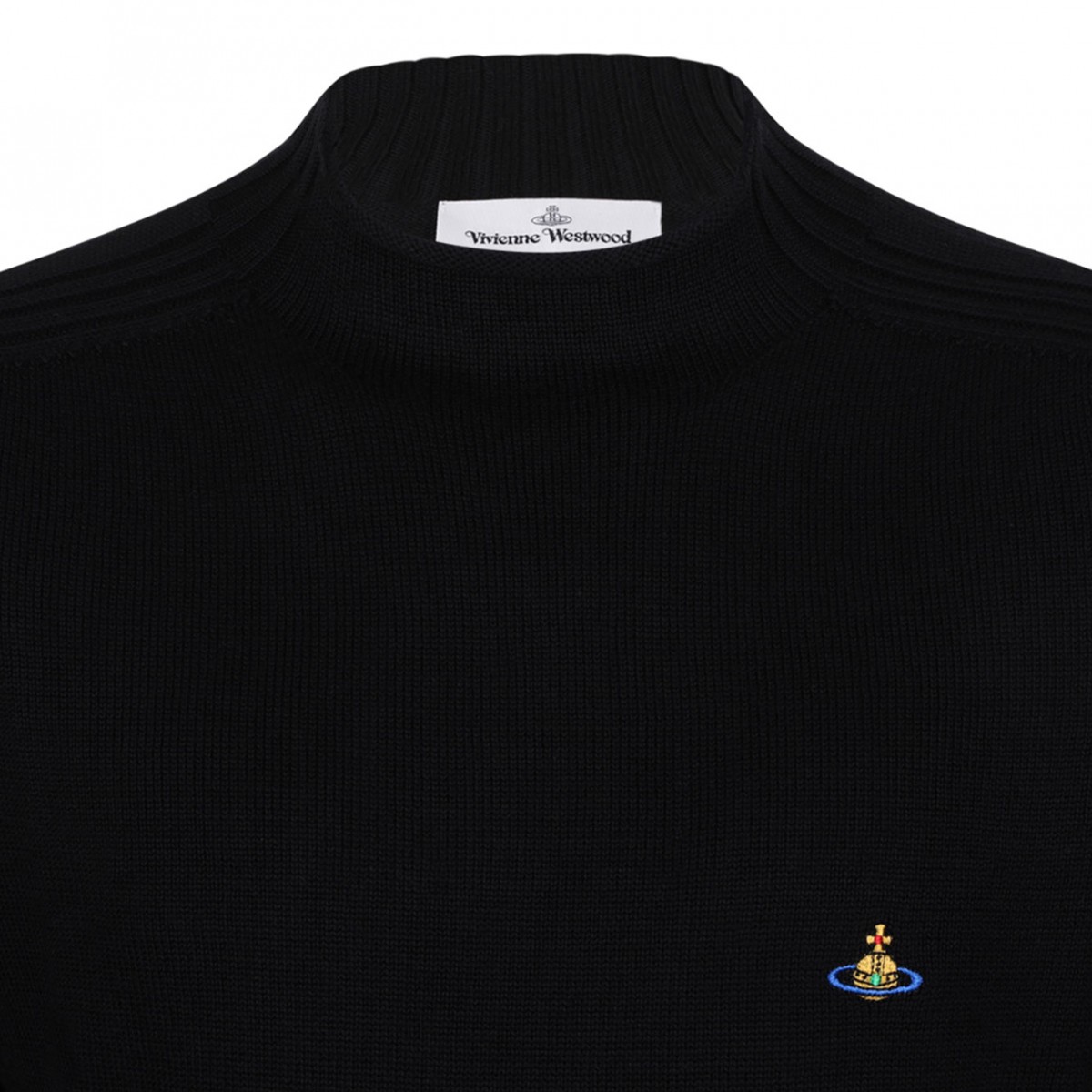 Black Orb-Embroidered Sweater