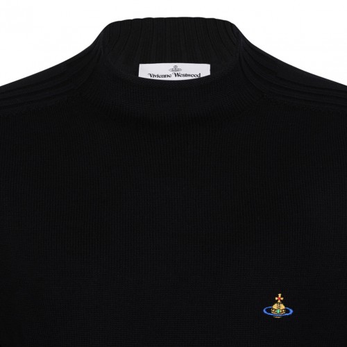 Black Orb-Embroidered Sweater