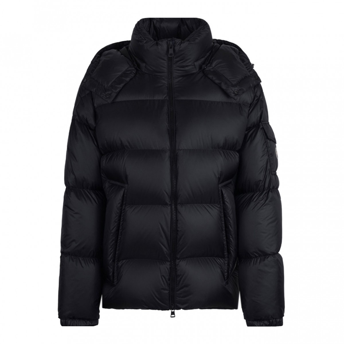 Black Removable-Hood Puffer Jacket