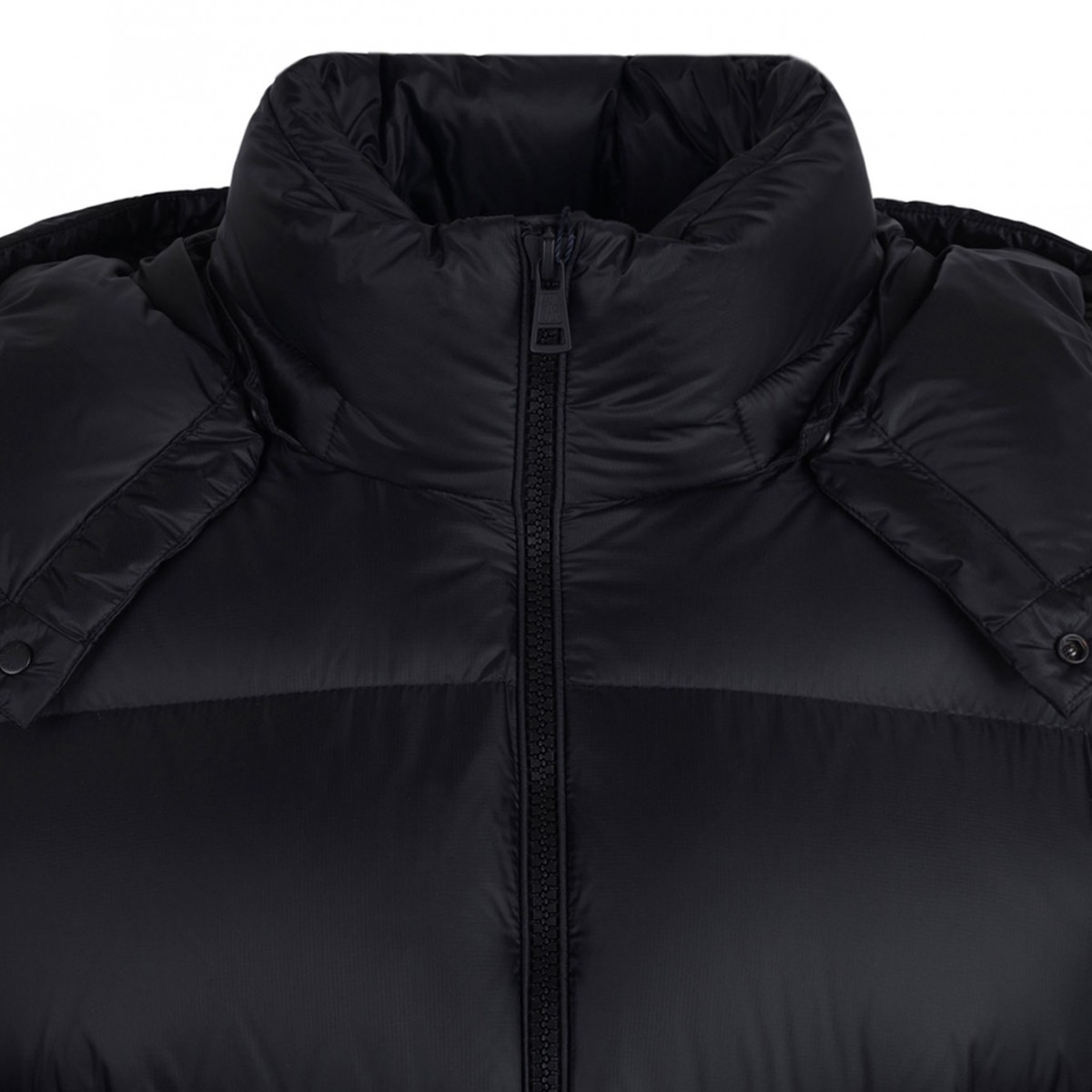 Black Removable-Hood Puffer Jacket