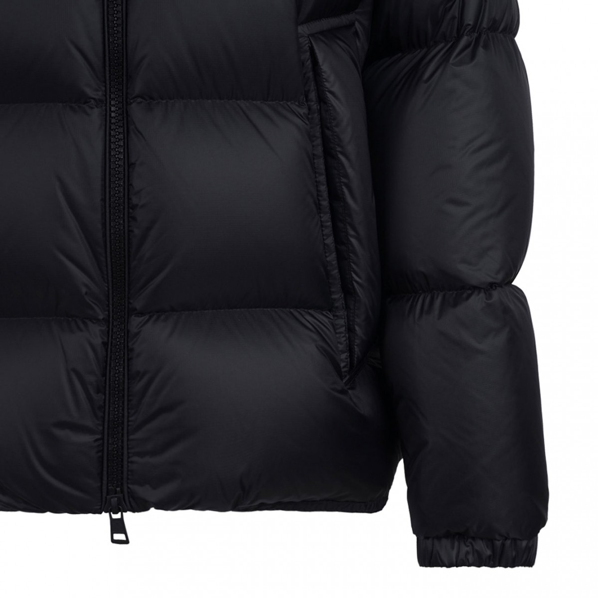 Black Removable-Hood Puffer Jacket