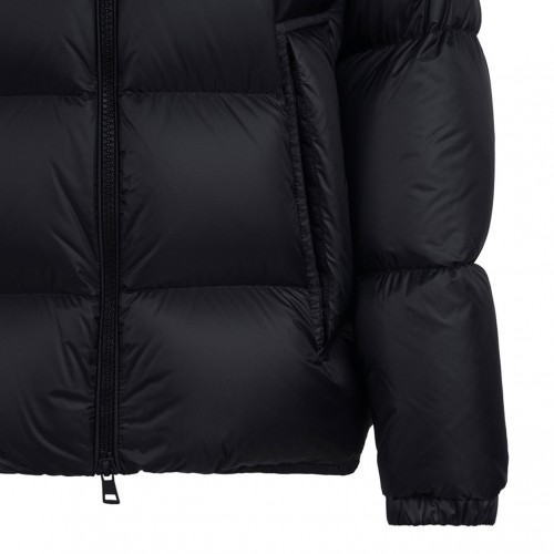 Black Removable-Hood Puffer Jacket