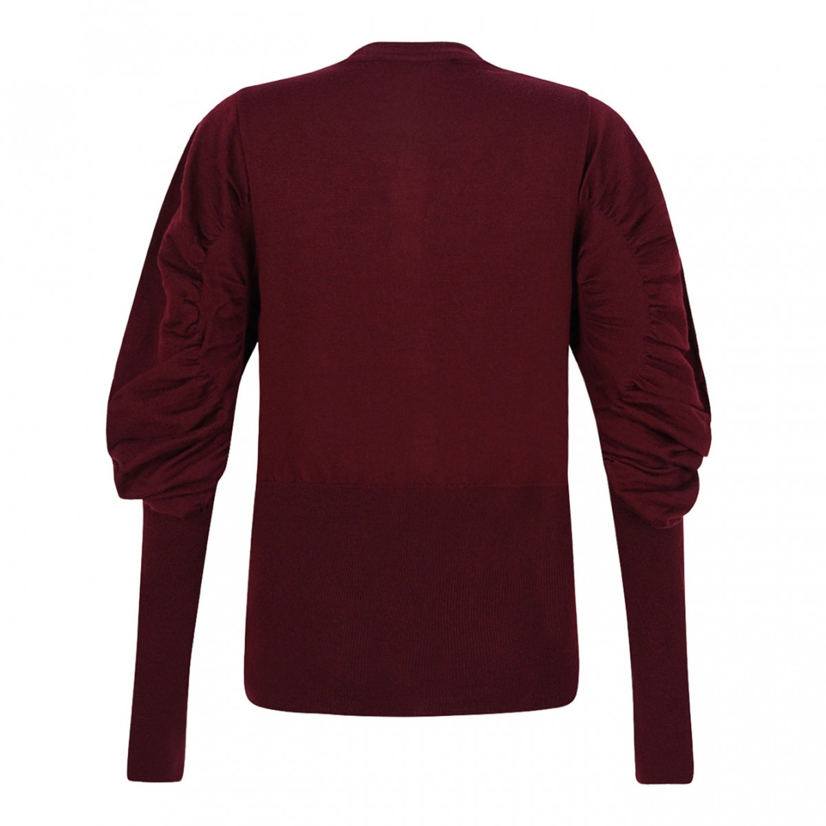 Bordeaux Puff Sleeve Buttoned Cardigan