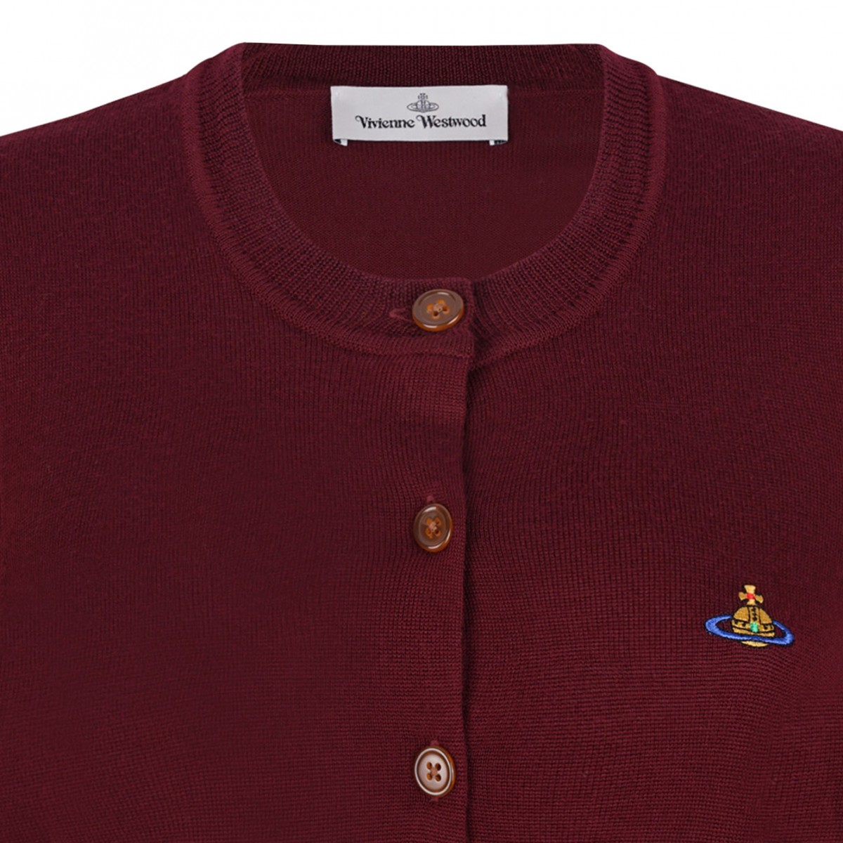 Bordeaux Puff Sleeve Buttoned Cardigan