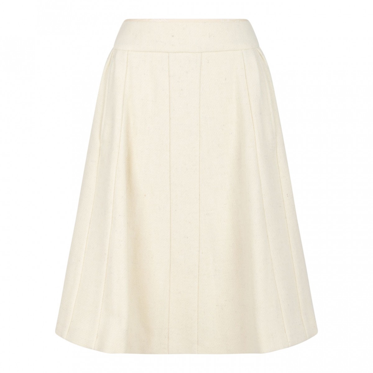 Off White Midi Pleated Skirt