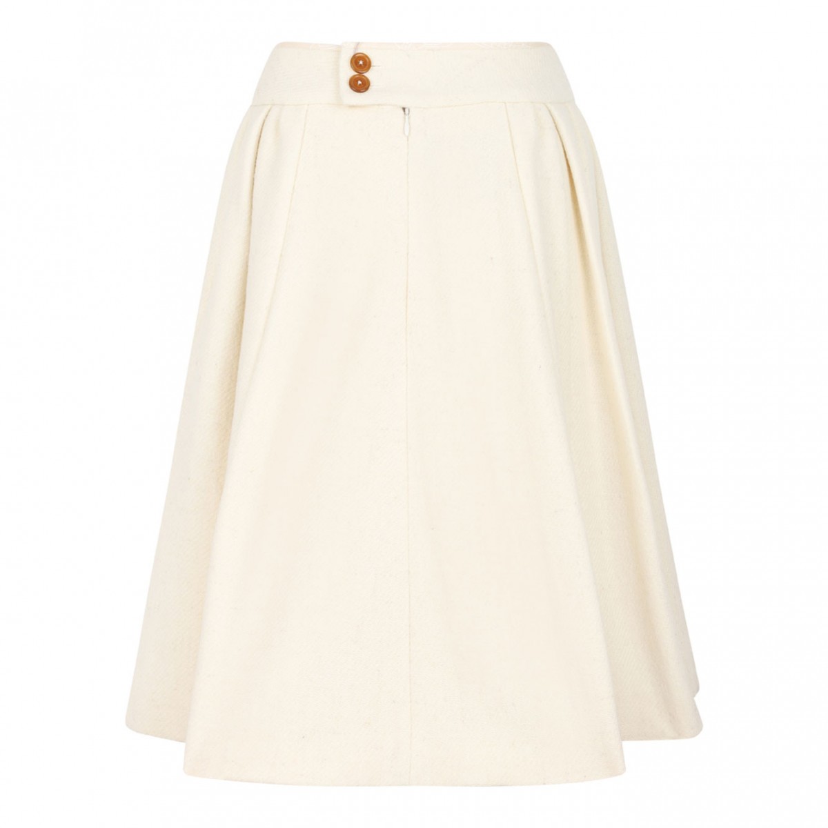 Off White Midi Pleated Skirt