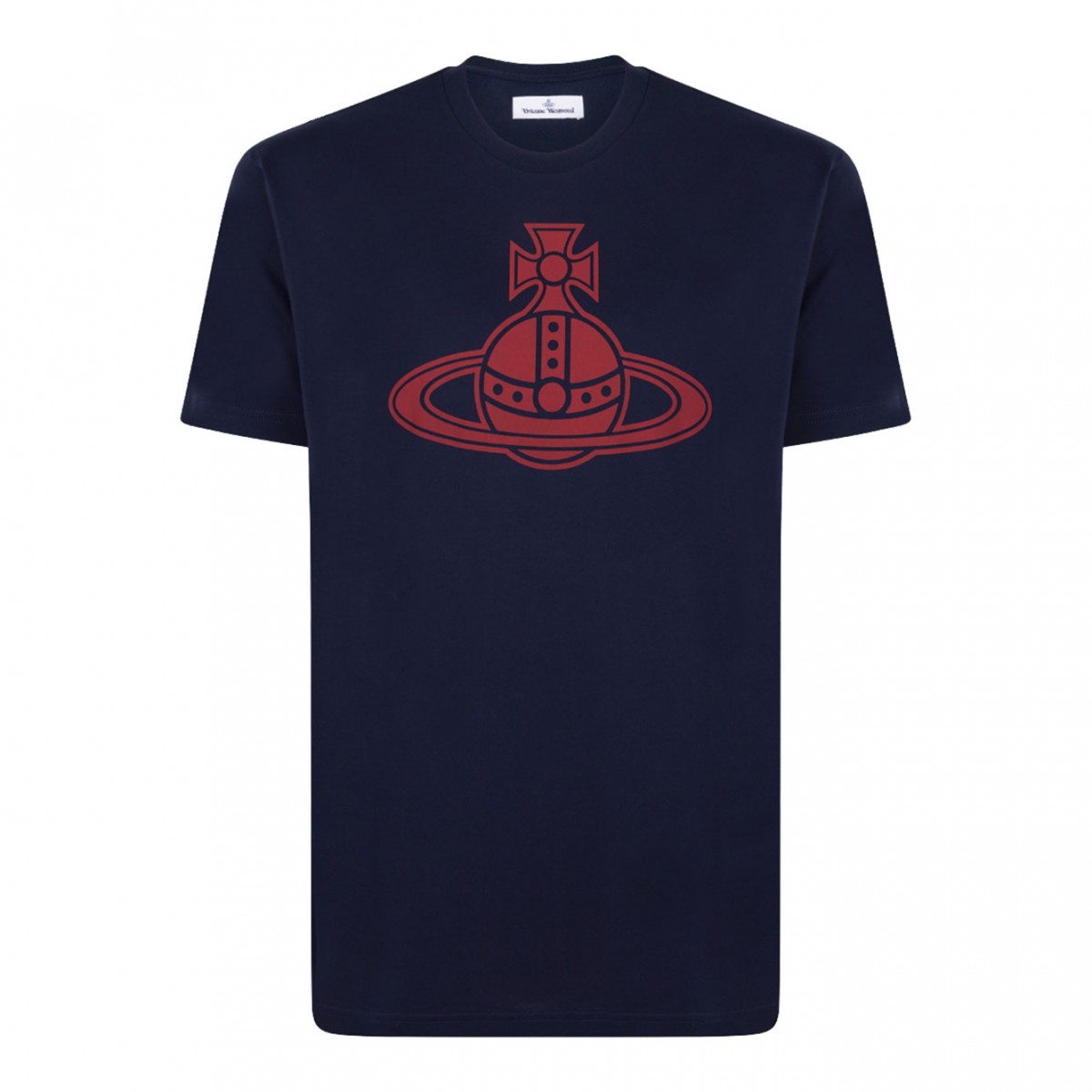 Navy Blue Logo Print T-Shirt