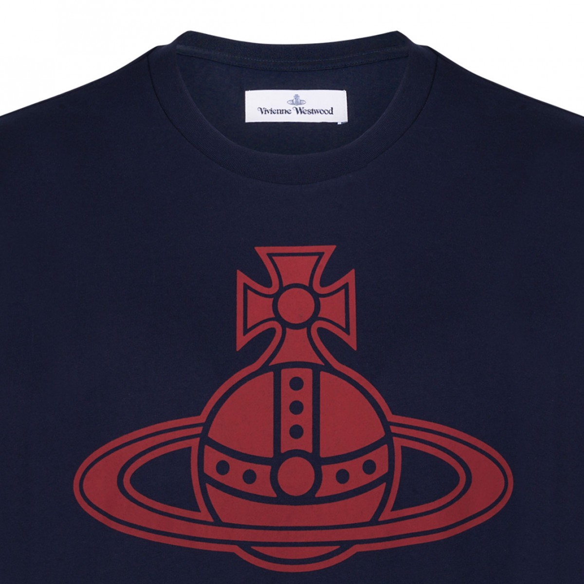 Navy Blue Logo Print T-Shirt